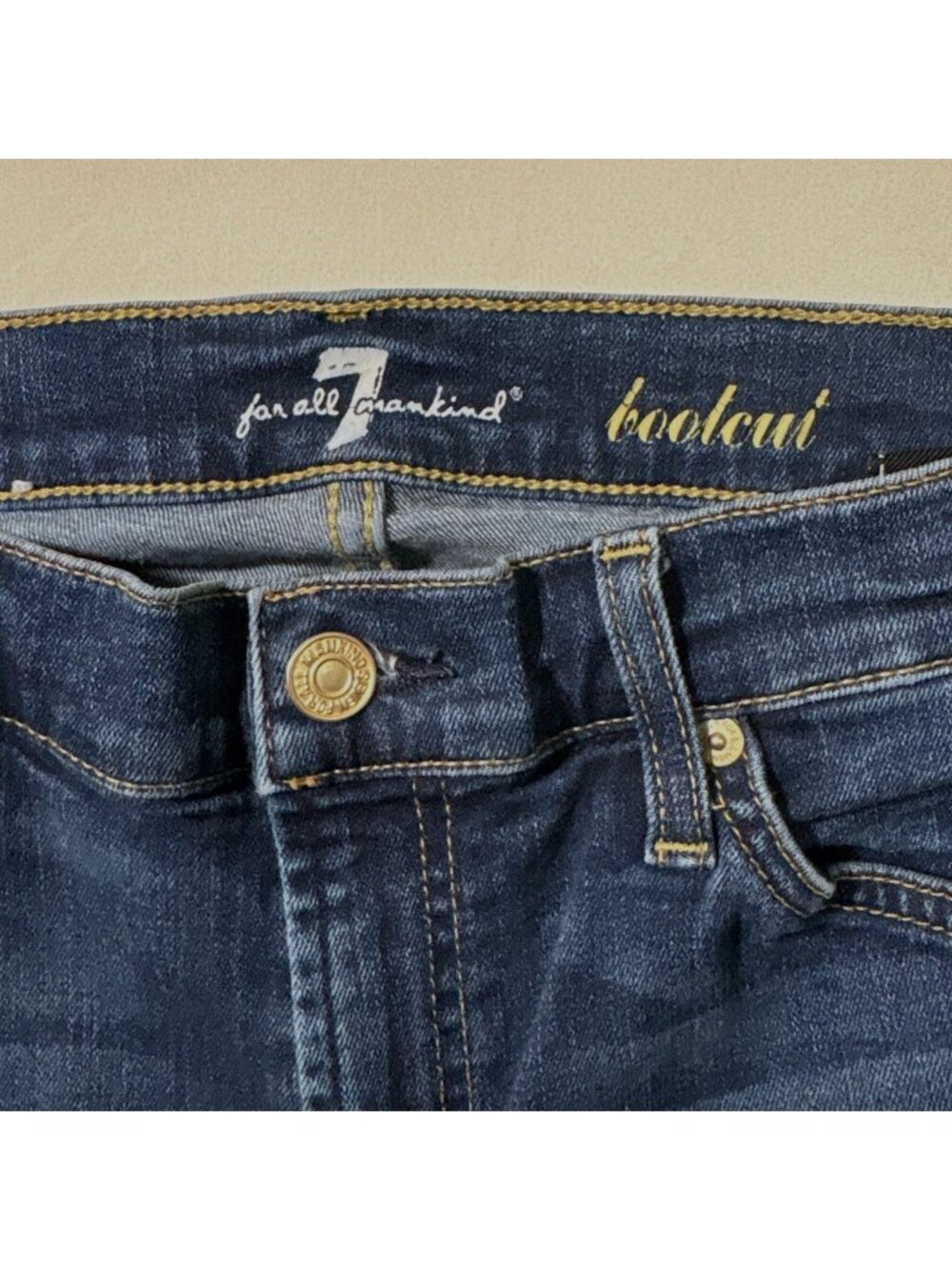 7 For All Mankind Womens Size 29 Bootcut Jeans Dark Wash Stretch Denim - Picture 3 of 8